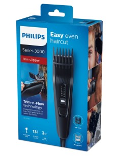 PHILIPS HAIRCLIPPER 3000 CORTAPELOS 2PEINES NEGRO HC3510/15 2