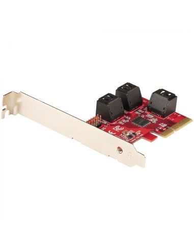 StarTech.com Tarjeta PCIe SATA - Tarjeta Controladora PCI Express de 6 Puertos SATA - 6Gbps - con Bracket de Perfil Bajo - con C