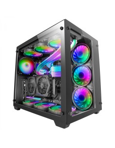 Mars Gaming MCV3 Negro Torre Gaming Custom XXL E-ATX Ventana Cristal Templado Lateral y Frontal Estructura Modular Doble Cámara
