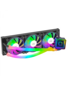 Mars Gaming ML-ULTRA360 Negro Refrigeración LÍ­quida CPU TDP 650W Espejo Infinito 3 Ventiladores Silenciosos FDB ARGB Tubos ARGB