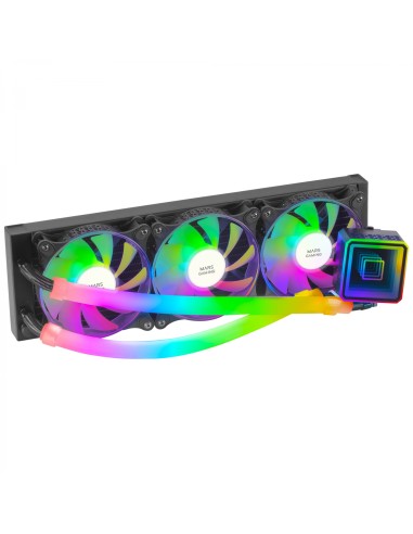 Mars Gaming ML-ULTRA360 Negro Refrigeración LÍ­quida CPU TDP 650W Espejo Infinito 3 Ventiladores Silenciosos FDB ARGB Tubos ARGB