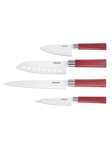 Set 4 cuchillos santoku con recubrimiento ceramico