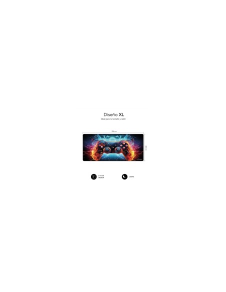SUBBLIM GameCore XL Alfombrilla de ratón para juegos Negro, Multicolor