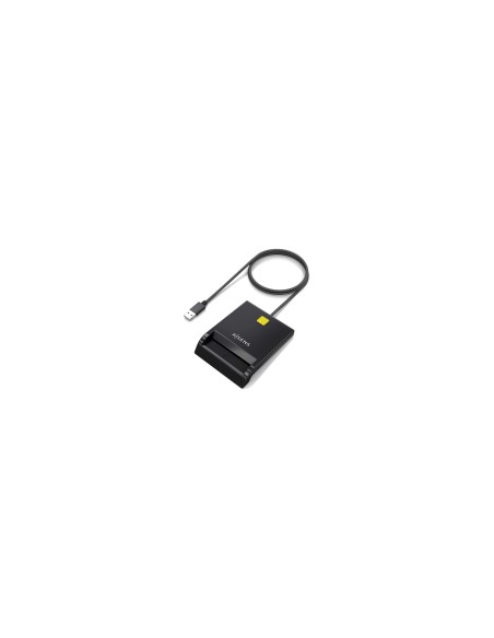 AISENS Lector de Tarjeta Inteligente DNI USB-C, Negro