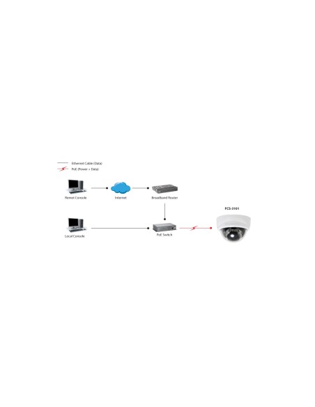 LevelOne Cámara de red domo fijas 2-Megapixel PoE indicadores LED IR Negro, Blanco