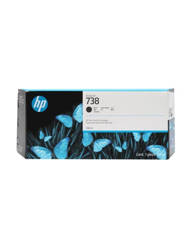 HP Cartucho de tinta negra DesignJet 738 de 300 ml