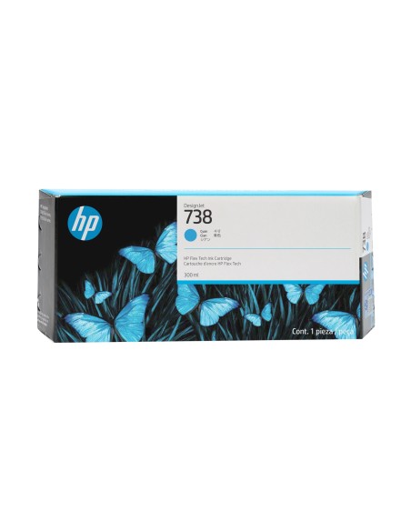 HP Cartucho de tinta cian DesignJet 738 de 300 ml