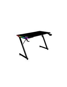 Mars Gaming MGD-X120RGB, Mesa Gaming Ergonómica, Iluminación ARGB con Mando, Fibra de Carbono, Alfombrilla XXL, Soporte Auricula