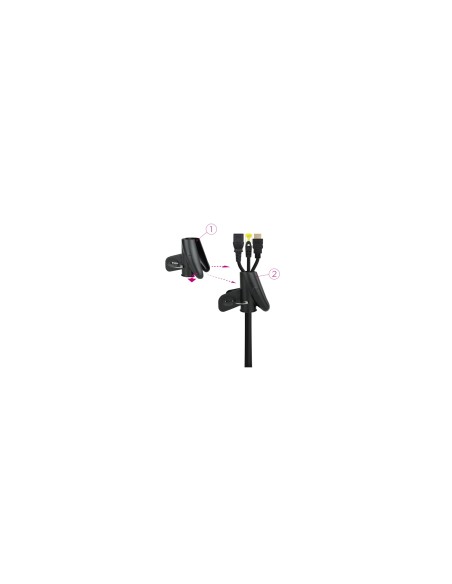 Nanocable Organizador de Cables Flexible 25 mm, Negro, 3 m