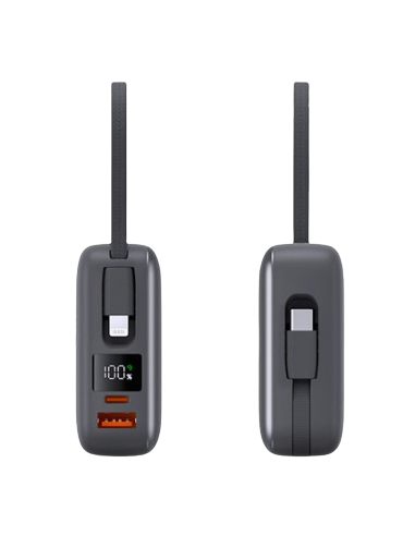 KSIX BATERÍA AUXILIAR 20.000MAH 22,5W CABLE USB-C + LIGHTNING