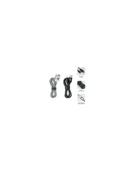 SUBBLIM PACK 2 Cables MICRO USB A/USB A (2.4) 1 m Negro, Gris, Blanco