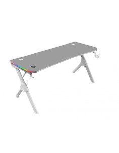 Mars Gaming Mesa Gaming RGB 140cm Soportes Extra Alfombrilla Total Blanco