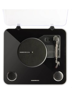Energy Sistem BlackSpin Tocadiscos de tracción por correa Negro, Transparente