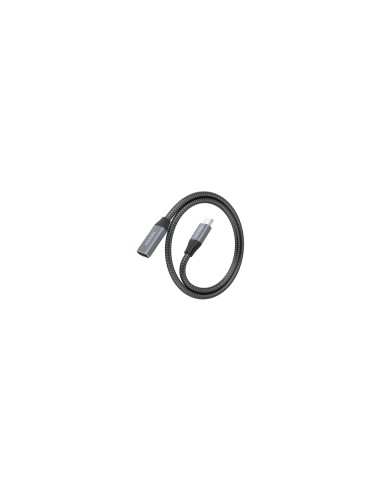 AISENS Cable USB 3.2 Gen2x2 Aluminio 20Gbps 8K@30Hz 5A 100W, Tipo USB-C/M-USB-C/H, Gris, 0.5 m