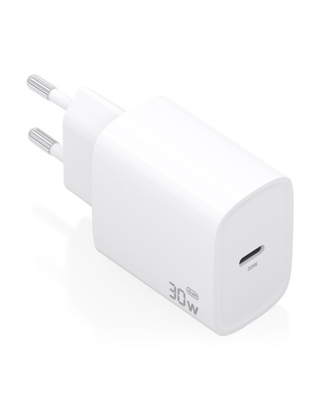AISENS Cargador GaN 30W, 1xUSB-C PD3.0, Blanco