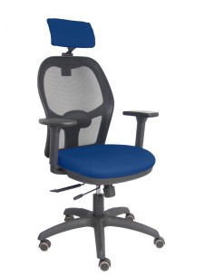 Piqueras y Crespo Silla Jorquera traslack malla negra asiento bali marino brazos 3D cabecero regulable