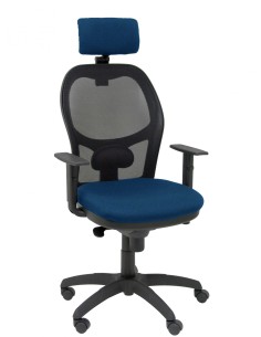 Piqueras y Crespo Silla Jorquera malla negra asiento bali azul marino cabecero regulable