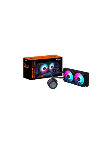 GIGABYTE AORUS WATERFORCE II 240 Refrigerador de CPU líquido AIO - 2x ventiladores ARGB de 120 mm, mecanismo de conexión desliza