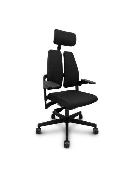 Piqueras y Crespo Silla Xilium Duo traslack tejido era negro brazos 3D y cabecero