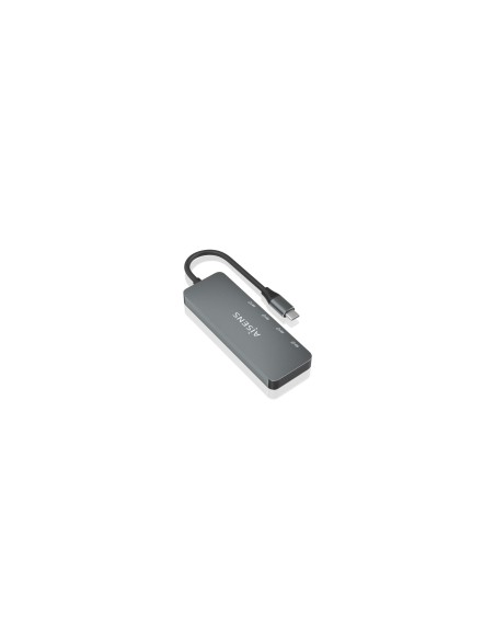 AISENS Hub USB 3.2 Gen2 10G USB-C, USB-C/M-4xUSB-C/H, Gris, 15cm