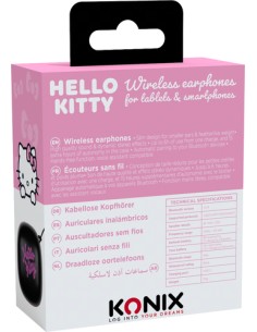 Konix Hello Kitty Auriculares Inalámbrico Dentro de oído Llamadas/Música Bluetooth Rosa, Blanco 2