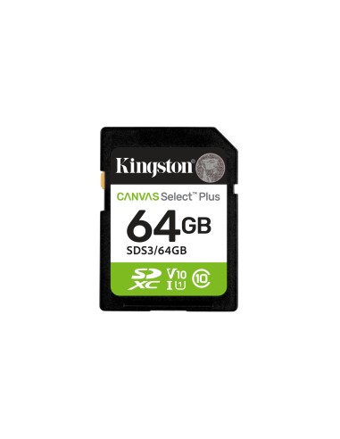 Kingston Technology 64 GB SDXC Canvas Select Plus Gen3 100 MB/s C10 UHS-I U1 V10