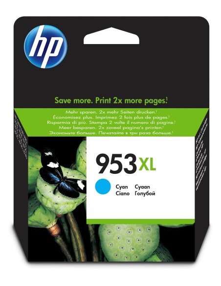 HP Cartucho de tinta Original 953XL de alto rendimiento cian
