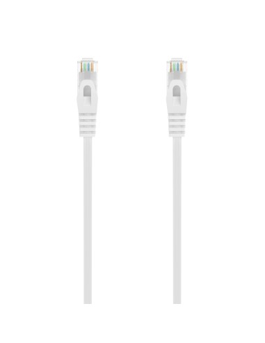 AISENS Cable de Red Latiguillo RJ45 LSZH Cat.6A 500 Mhz UTP AWG24, Blanco, 0.5M