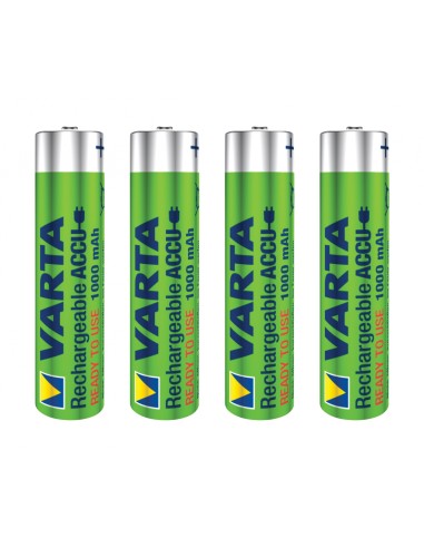 Varta blister 4 pilas recargables AAA 1000mah verde plata