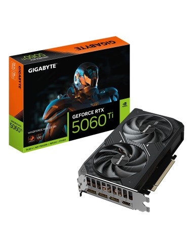 GIGABYTE GeForce RTX 5060 Ti WINDFORCE MAX OC 8G Tarjeta Gráfica ? 8 GB GDDR7, 128 bits, PCI-E 5.0, 2587 MHz Frecuencia del núcl