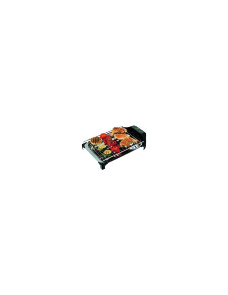 BARBACOA ELECTRICA JATA 2400W PARRILLA DOS ALTURAS RESISTENCIA BLINDADA BANDEJA ACERO INOX FACIL LIMPIEZA BQ101