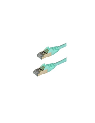 StarTech.com Cable de 7,5m de Red Ethernet Cat6a Aqua sin Enganches con Alambre de Cobre
