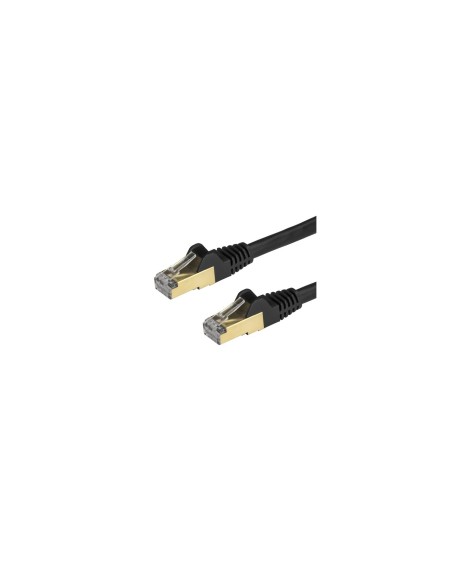 StarTech.com Cable de 7,5m de Red Ethernet Cat6a Negro sin Enganches con Alambre de Cobre
