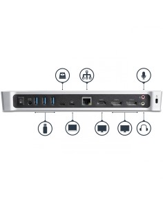 StarTech.com Docking station USB-C para Tres Monitores 4K con 5x Puertos USB 3.0 negro plata 2