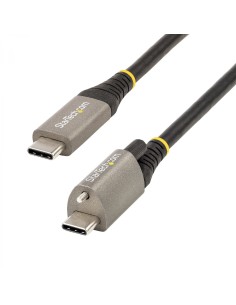 StarTech.com Cable de 50cm USB-C con Tornillo Superior de Fijación -10Gbps - Cable Tipo C USB 3.1/3.2 Gen 2 - con Carga por Entr
