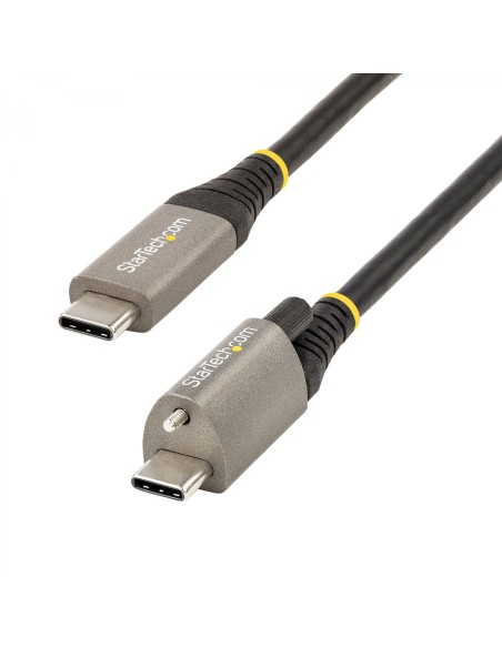 StarTech.com Cable de 50cm USB-C con Tornillo Superior de Fijación -10Gbps - Cable Tipo C USB 3.1/3.2 Gen 2 - con Carga por Entr