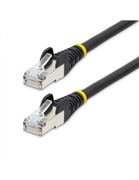 StarTech.com Cable de 7,5m de Red Ethernet CAT6a - Negro - Low Smoke Zero Halogen (LSZH) - 10GbE - 500MHz - PoE++ de 100W - Snag