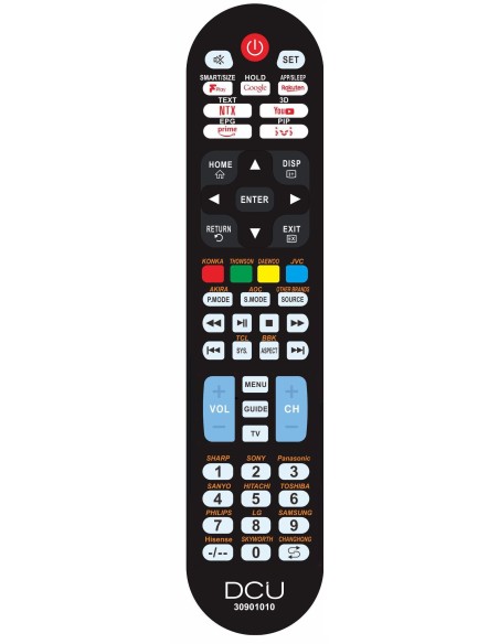 DCU Advance Tecnologic 30901010 mando a distancia IR inalámbrico TV Botones