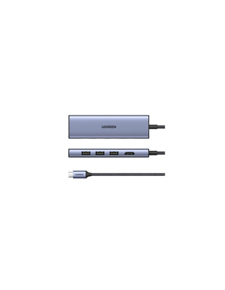Ugreen 20956A hub de interfaz USB Tipo C 5000 Mbit/s Plata