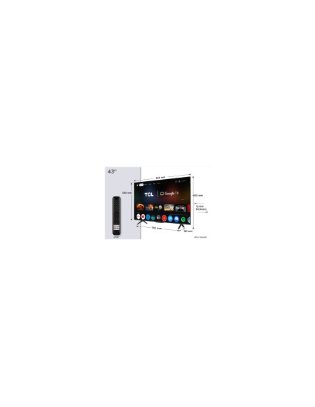 TCL P7K 43P7K Televisor 109,2 cm (43") 4K Ultra HD Smart TV Wifi Metálico 430 cd / m²