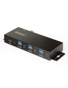StarTech.com Hub USB Industrial de 7 Puertos Gestionado - Servicio Pesado - Caja de Metal - Protección ESD y Sobretensión - Mont