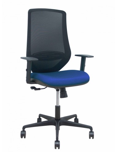 Piqueras y Crespo Silla Mardos sincro malla negra bali azul marino brazo regulable