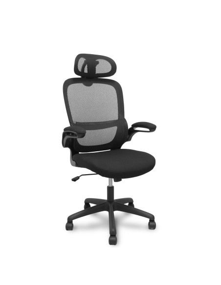 Piqueras y Crespo Silla Pro525 respaldo malla negro asiento tela color negro y cabecero
