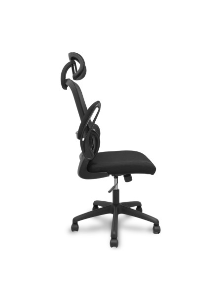 Piqueras y Crespo Silla Pro525 respaldo malla negro asiento tela color negro y cabecero