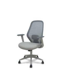 Piqueras y Crespo Silla Ergo529 gris respaldo malla gris asiento tela gris base piramidal gris claro ruedas nailon 2