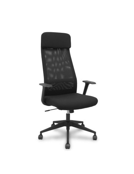 Piqueras y Crespo Silla Pro536 basculante tela negra brazos fijos