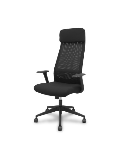 Piqueras y Crespo Silla Pro536 basculante tela negra brazos fijos