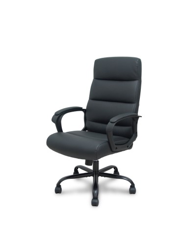 Piqueras y Crespo Sillón Opti545 similpiel negro base metálica negra