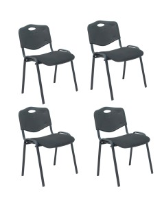 Piqueras y Crespo Pack 4 sillas Iso Mix respaldo negro asiento aran negro
