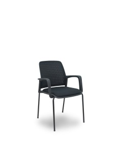 Piqueras y Crespo Pack 4 sillas Opti519 respaldo malla negra asiento tela negra